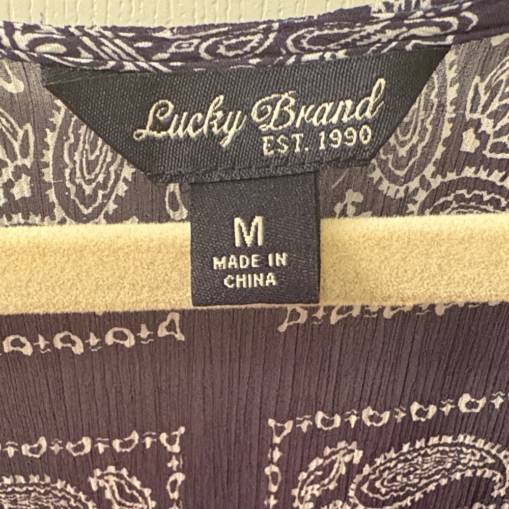 Lucky Brand Blue Patterned Blouse - Picture 3 of 3